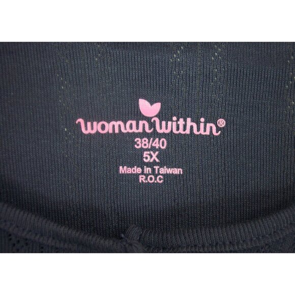 NEW Woman Within 38/40 5X Floral Embroidered 7 Day Pointelle Knit Tunic Top - Picture 9 of 11